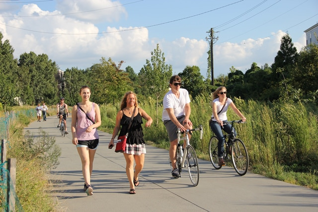 Thanks to state legislation, transit could be finally coming to Atlanta's BeltLine, running alongside the popular trails. Photo via Beltline.org