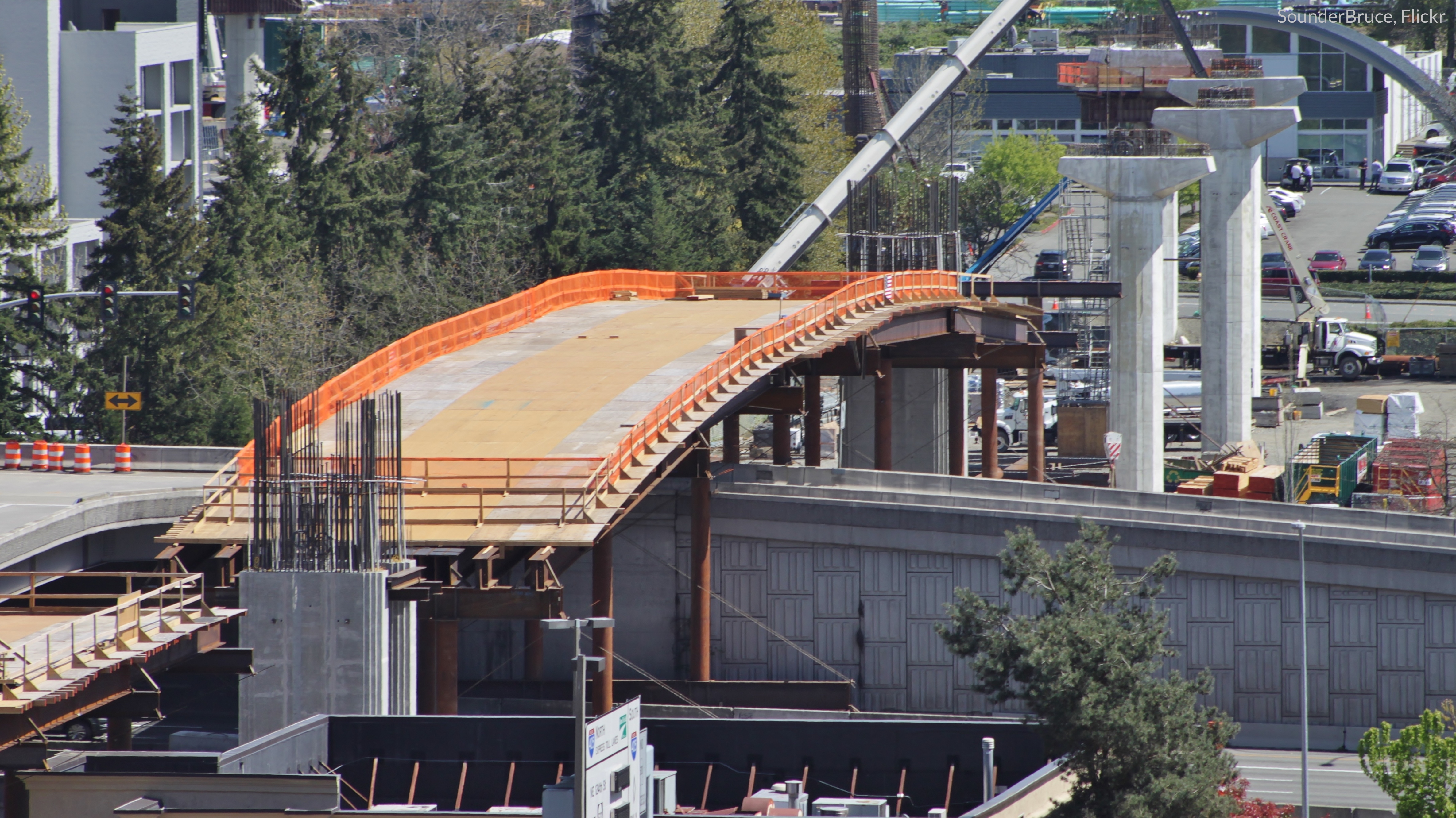 Picture of Bellevue, WA light rail construction 
