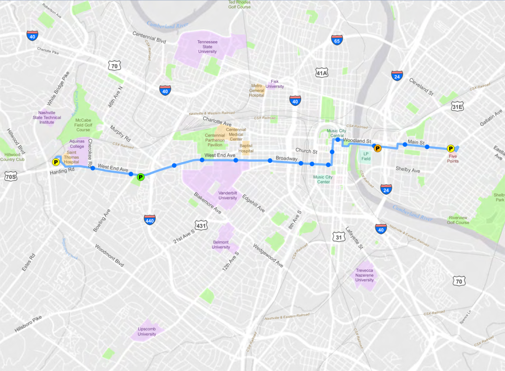 Nashville AMP map