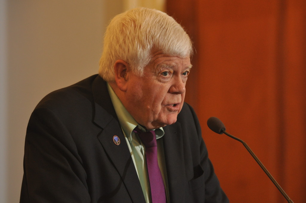 Rep. Jim McDermott speaking at the briefing organized by Reps. Blumenauer and Hanna, with Transportation for America. 2/26/14
