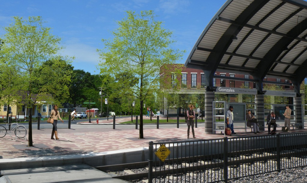 A rendering of the proposed station in Gonzales