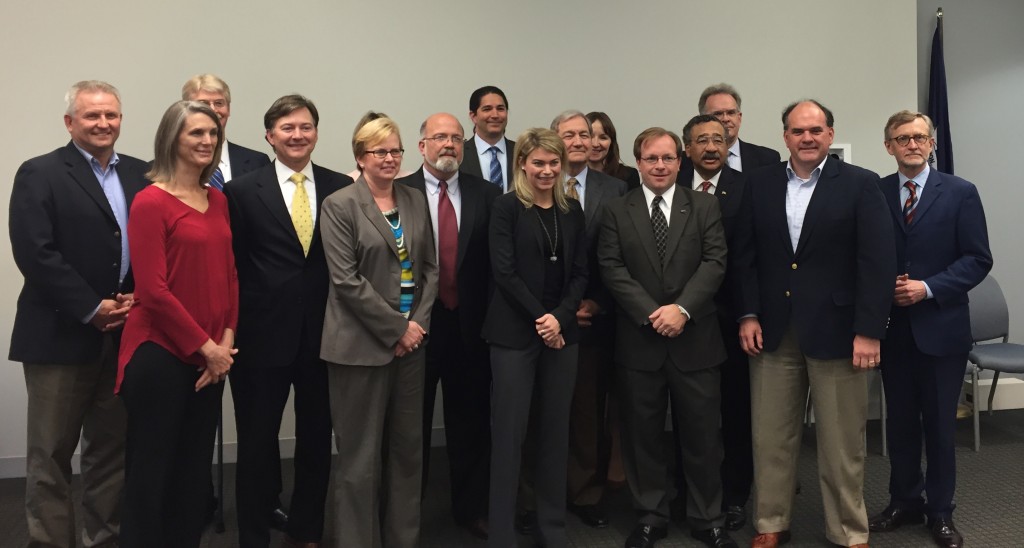 The first meeting of the Gulf Coast passenger rail working group on 2/16/16, with FRA Administrator Sara Feinberg at the center. Photo by Mayor Knox Ross.