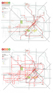 Transportation For America Houston bus map before and after ...