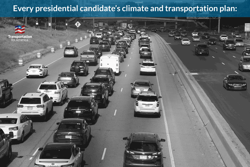 Every presidential candidate's climate and transportation plan: replace all cars on the road with EVs, akacleaner congestion