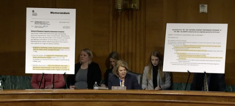 Senator Capito uses visual aids at the EPW hearing