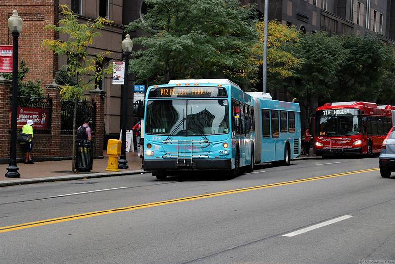 Blue Pittsburgh bus