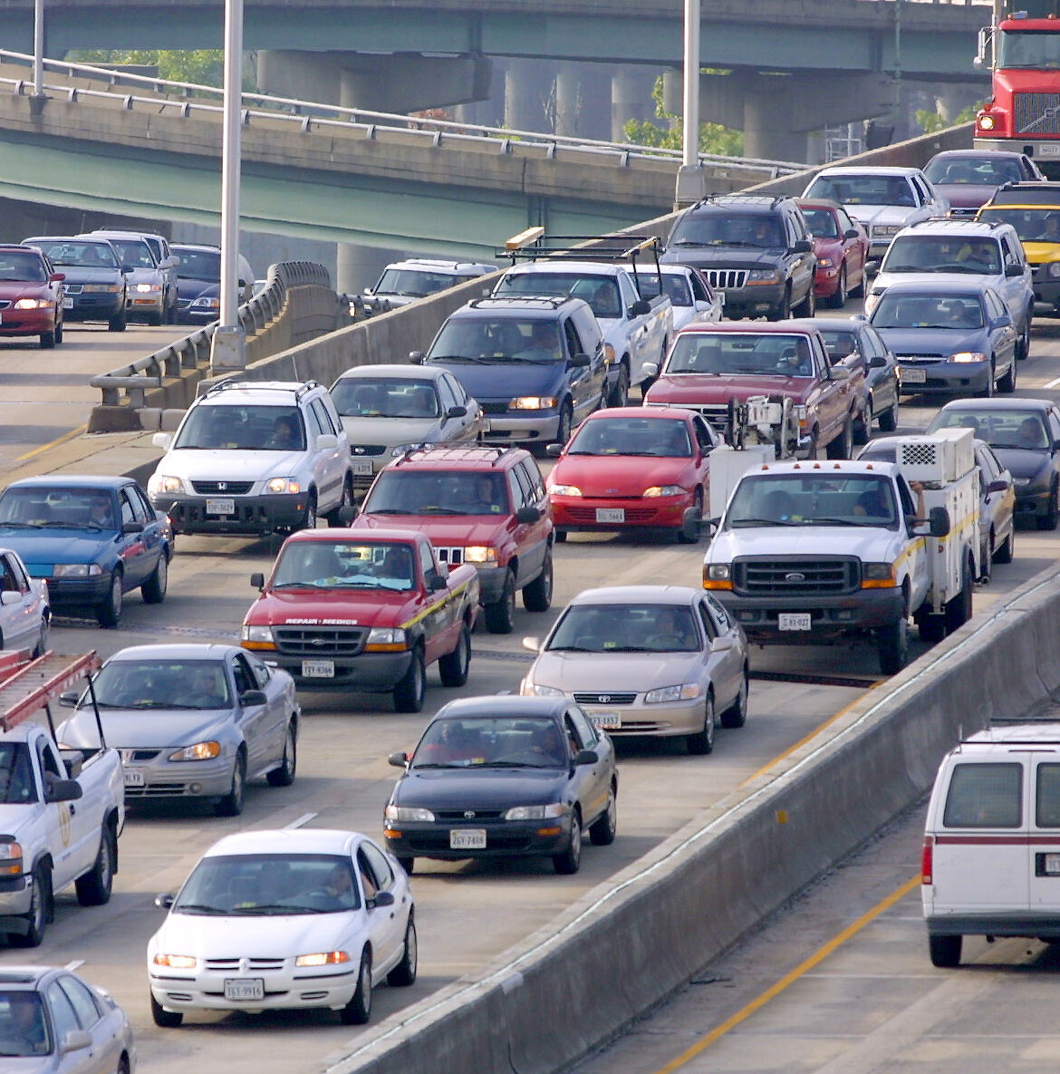 Traffic Backup on I-95 North at the Intersection with the Downtown Expressway in Richmond