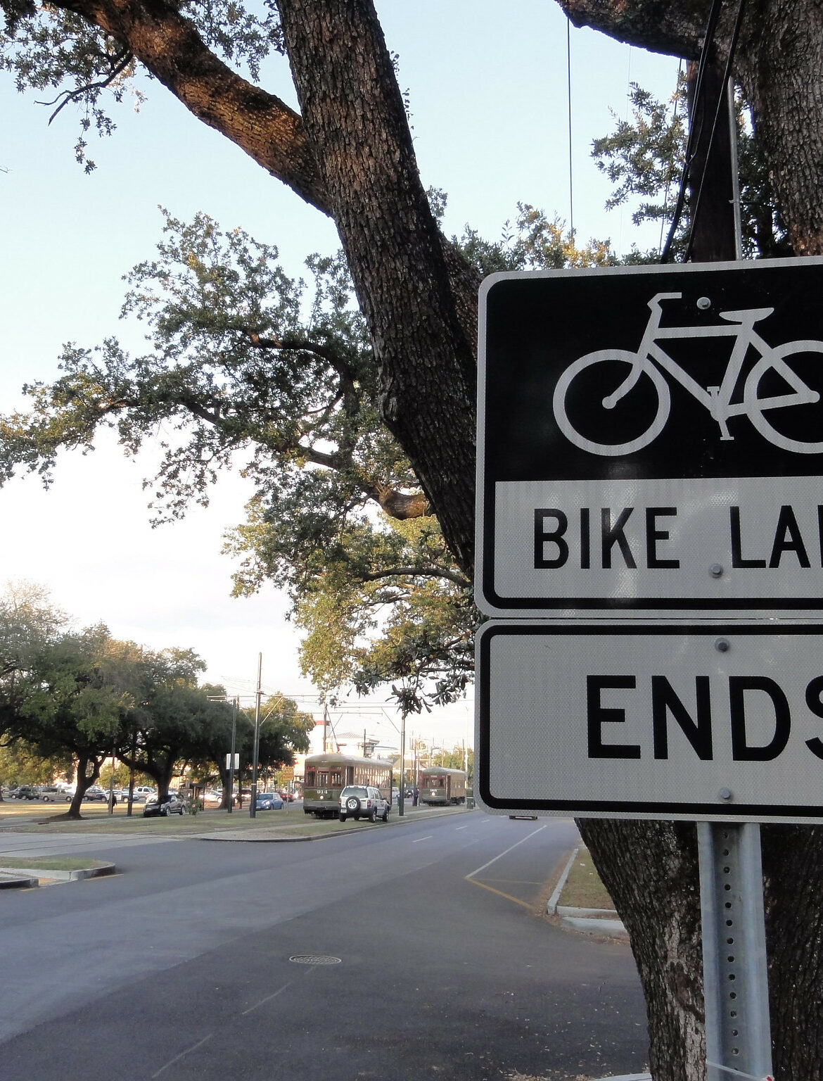Bike lane ends next to highway lane
