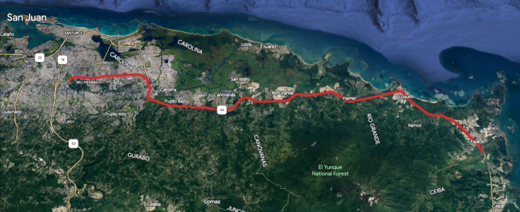 Aerial view of PR 66 proposed route. More information available in the paragraph above.