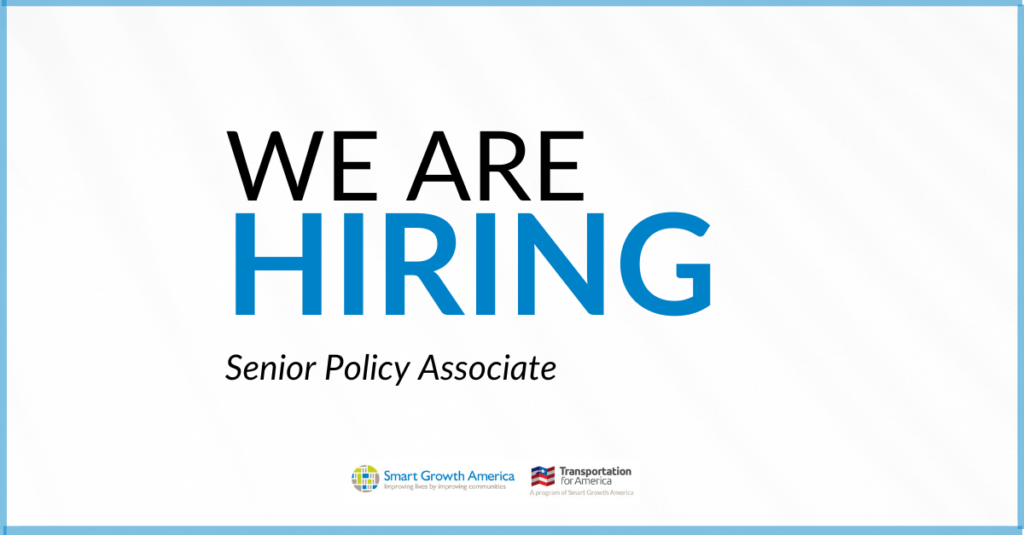 Text announcing hiring for Senior Policy Associate position.