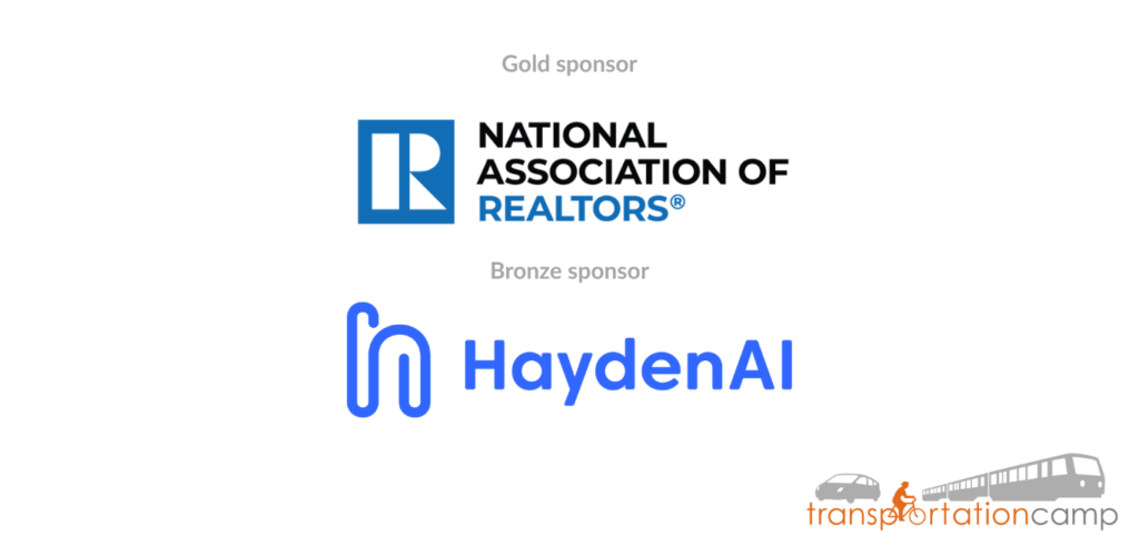 Logo block featuring sponsors National Association of Realtors & Hayden AI